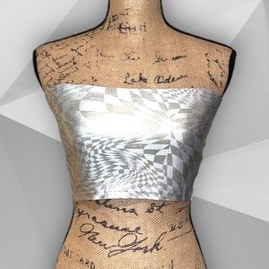 Silver & White Bandeau/Tube Top • Size M